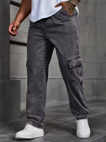 Loose fit broek heren met cargo zakken