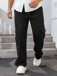 Loose fit broek heren met cargo zakken