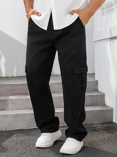Loose fit broek heren met cargo zakken