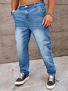 Loose fit broek heren met cargo zakken