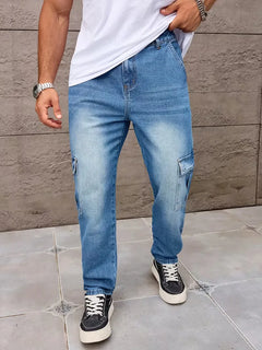 Loose fit broek heren met cargo zakken