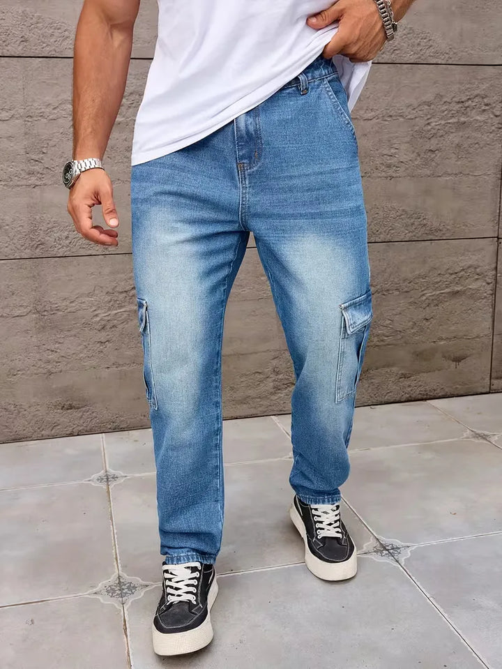 Loose fit broek heren met cargo zakken