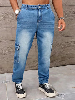 Loose fit broek heren met cargo zakken