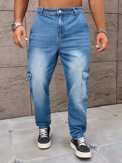 Loose fit broek heren met cargo zakken