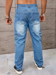 Loose fit broek heren met cargo zakken