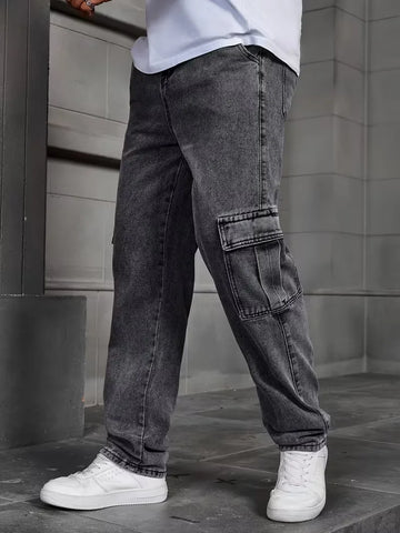 Loose fit broek heren met cargo zakken