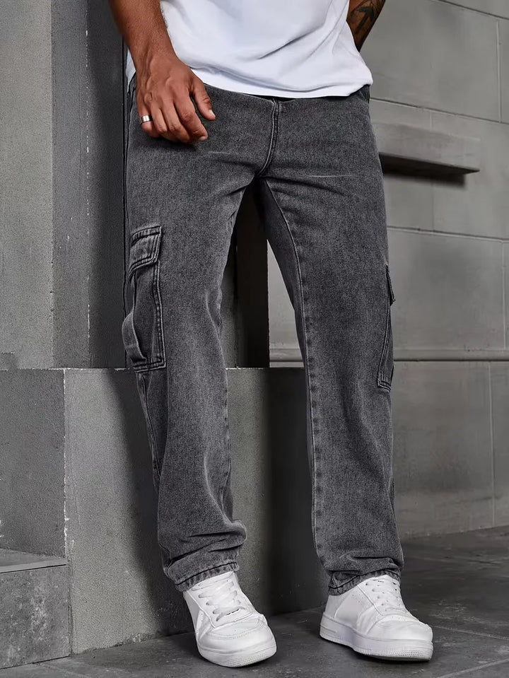 Loose fit broek heren met cargo zakken