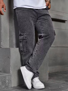 Loose fit broek heren met cargo zakken