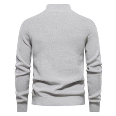 Luxe half zip trui met opstaande kraag