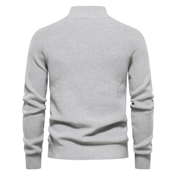 Luxe half zip trui met opstaande kraag