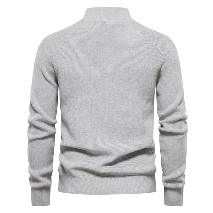 Luxe half zip trui met opstaande kraag