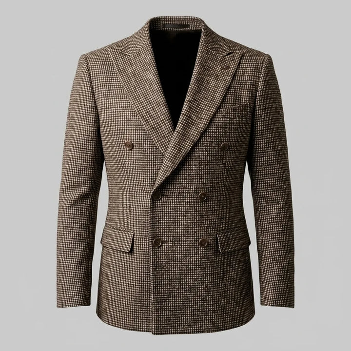 Double breasted blazer met ruitpatroon