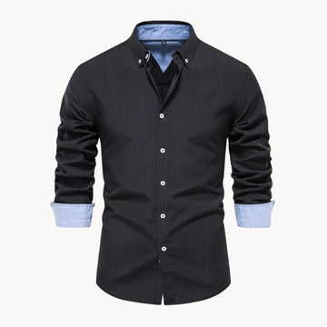 Overhemd met button-down kraag en lange mouwen