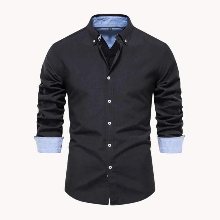 Overhemd met button-down kraag en lange mouwen
