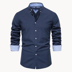 Overhemd met button-down kraag en lange mouwen