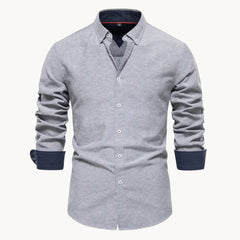 Overhemd met button-down kraag en lange mouwen