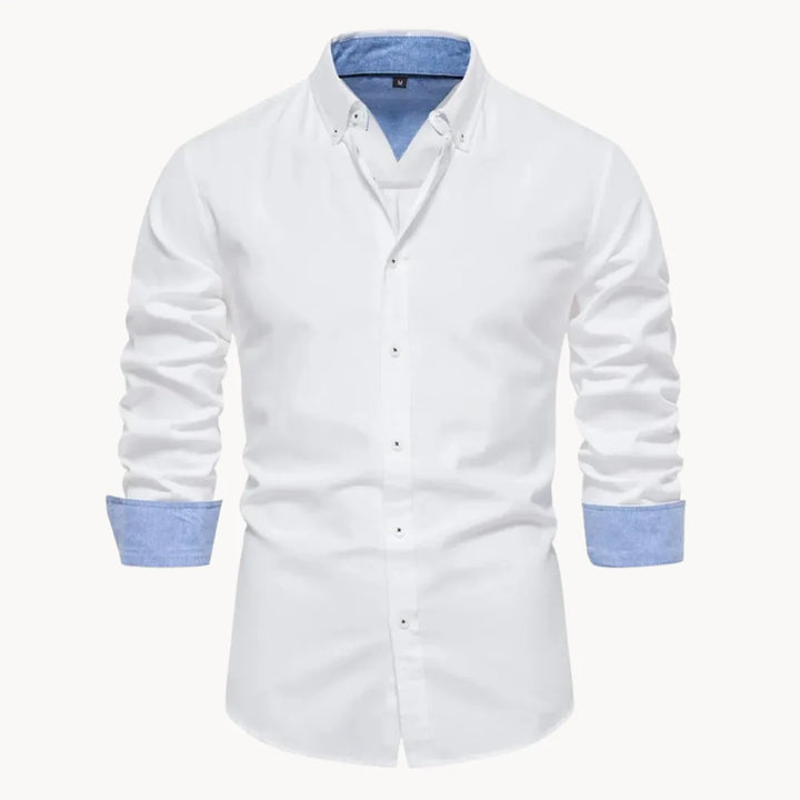 Overhemd met button-down kraag en lange mouwen