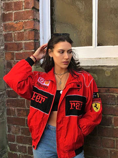 Oversized jas met ritsluiting en opstaande kraag