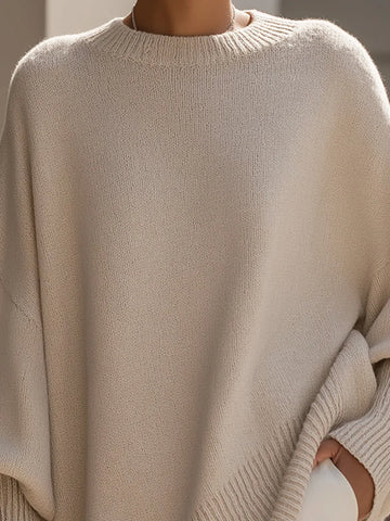 Oversized trui met ribgebreide afwerking
