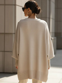 Oversized trui met ribgebreide afwerking