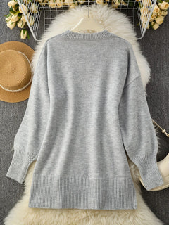 Oversized trui met ribgebreide afwerking