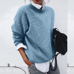 Oversized trui met ronde hals en lange mouwen