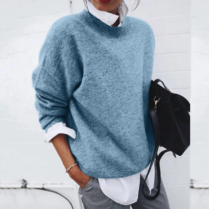 Oversized trui met ronde hals en lange mouwen