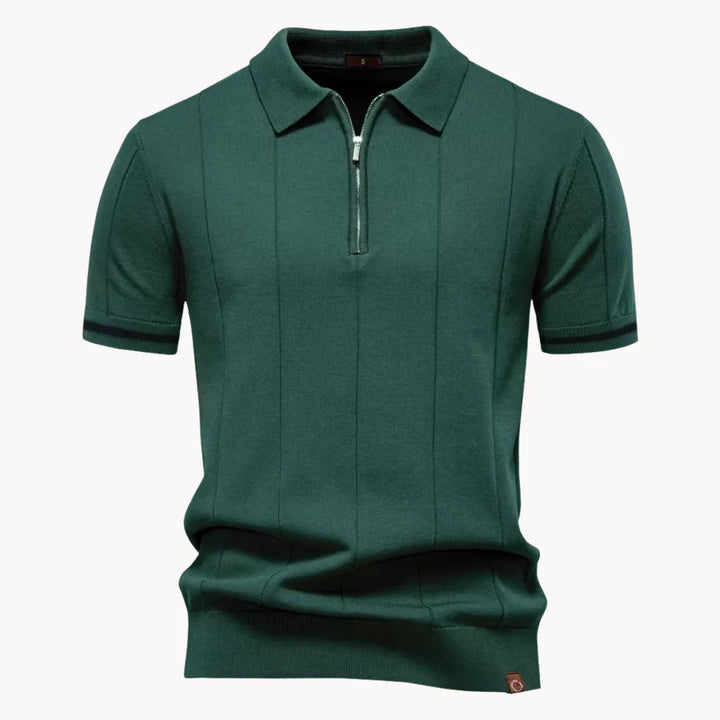 Polo met korte rits en klassieke kraag