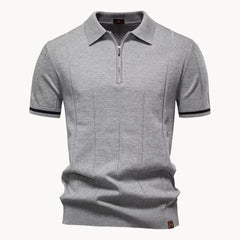 Polo met korte rits en klassieke kraag