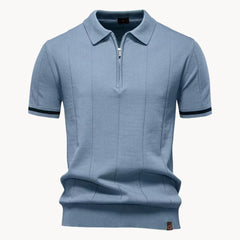 Polo met korte rits en klassieke kraag