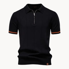 Polo met korte rits en klassieke kraag