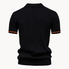 Polo met korte rits en klassieke kraag