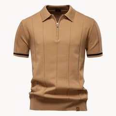 Polo met korte rits en klassieke kraag