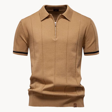 Polo met korte rits en klassieke kraag