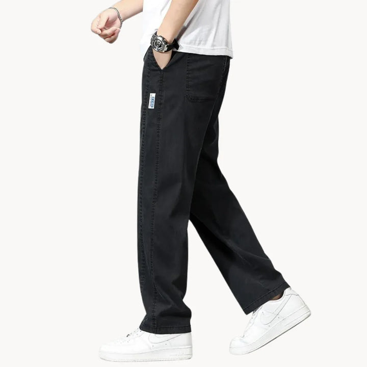Rechtaflopende jeans met elastische taille