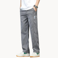 Rechtaflopende jeans met elastische taille