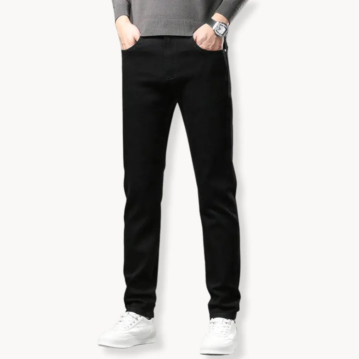 Rechtdoorlopende jeans met fleece voering