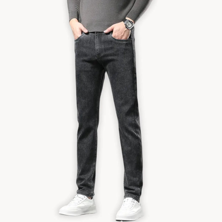 Rechtdoorlopende jeans met fleece voering