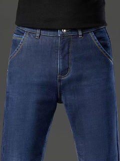 Rechte pijp herenbroek met fleece binnenvoering