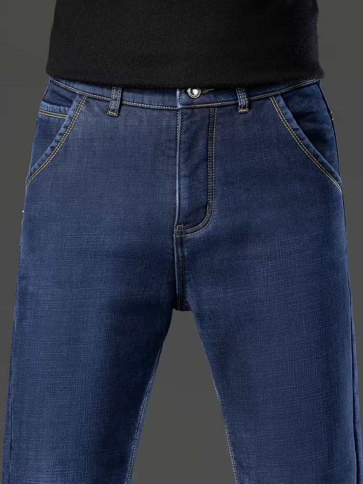 Rechte pijp herenbroek met fleece binnenvoering