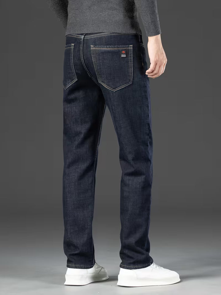 Rechte pijp herenbroek met fleece binnenvoering