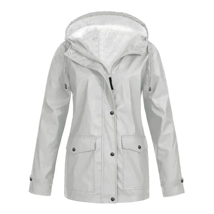 Regenjas met fleece voering en capuchon