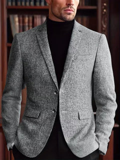 Slim-fit jas met notch lapel en kreukbestendig materiaal
