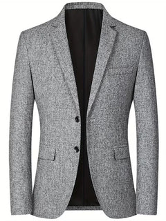 Slim-fit jas met notch lapel en kreukbestendig materiaal