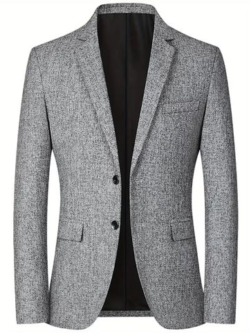 Slim-fit jas met notch lapel en kreukbestendig materiaal