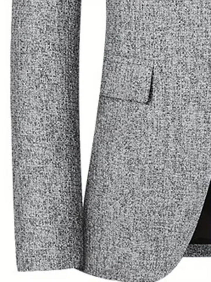 Slim-fit jas met notch lapel en kreukbestendig materiaal