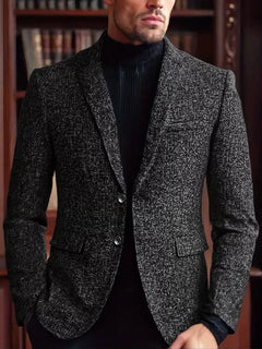 Slim-fit jas met notch lapel en kreukbestendig materiaal