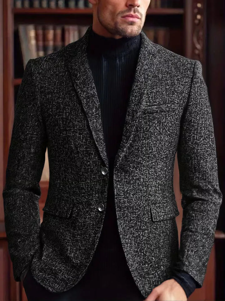 Slim-fit jas met notch lapel en kreukbestendig materiaal