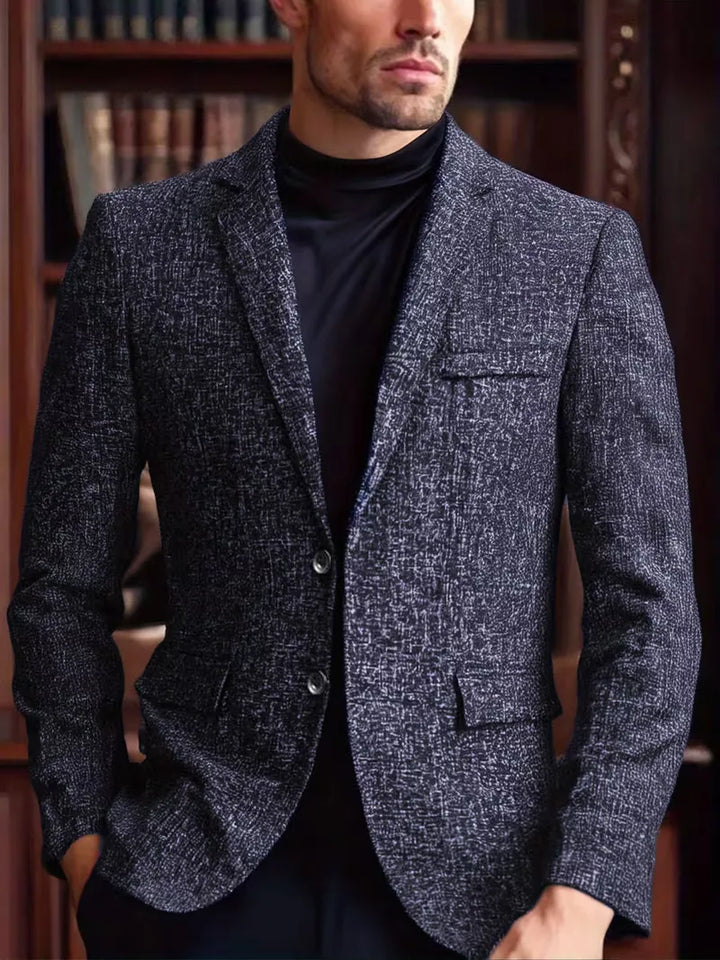 Slim-fit jas met notch lapel en kreukbestendig materiaal
