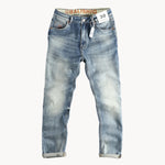 Slim fit jeans met lichtblauwe gewassen denim